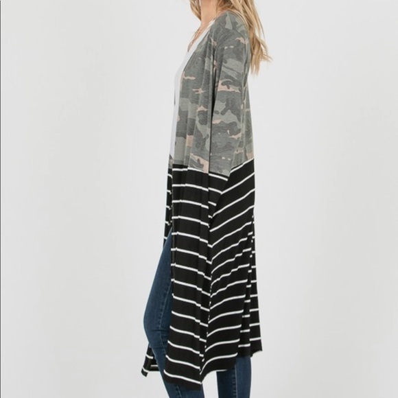 Camo & Black Stripe Cardigan 🖤🖤🖤 - Picture 4 of 5